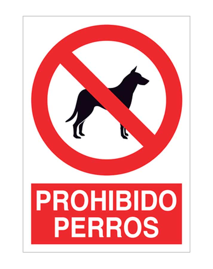 Prohibido perros señal en adhesivo o poliestireno
